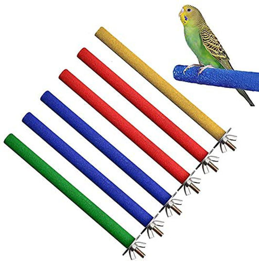 AQH Parrot Perch Stand, 6 Pcs Bird Perches Bird Cage Perch Toy, Colorful Paw Grinding Stick Cage Accessories for Parakeets Conures Cockatiels Animals & Pet Supplies > Pet Supplies > Bird Supplies > Bird Cage Accessories AQH   