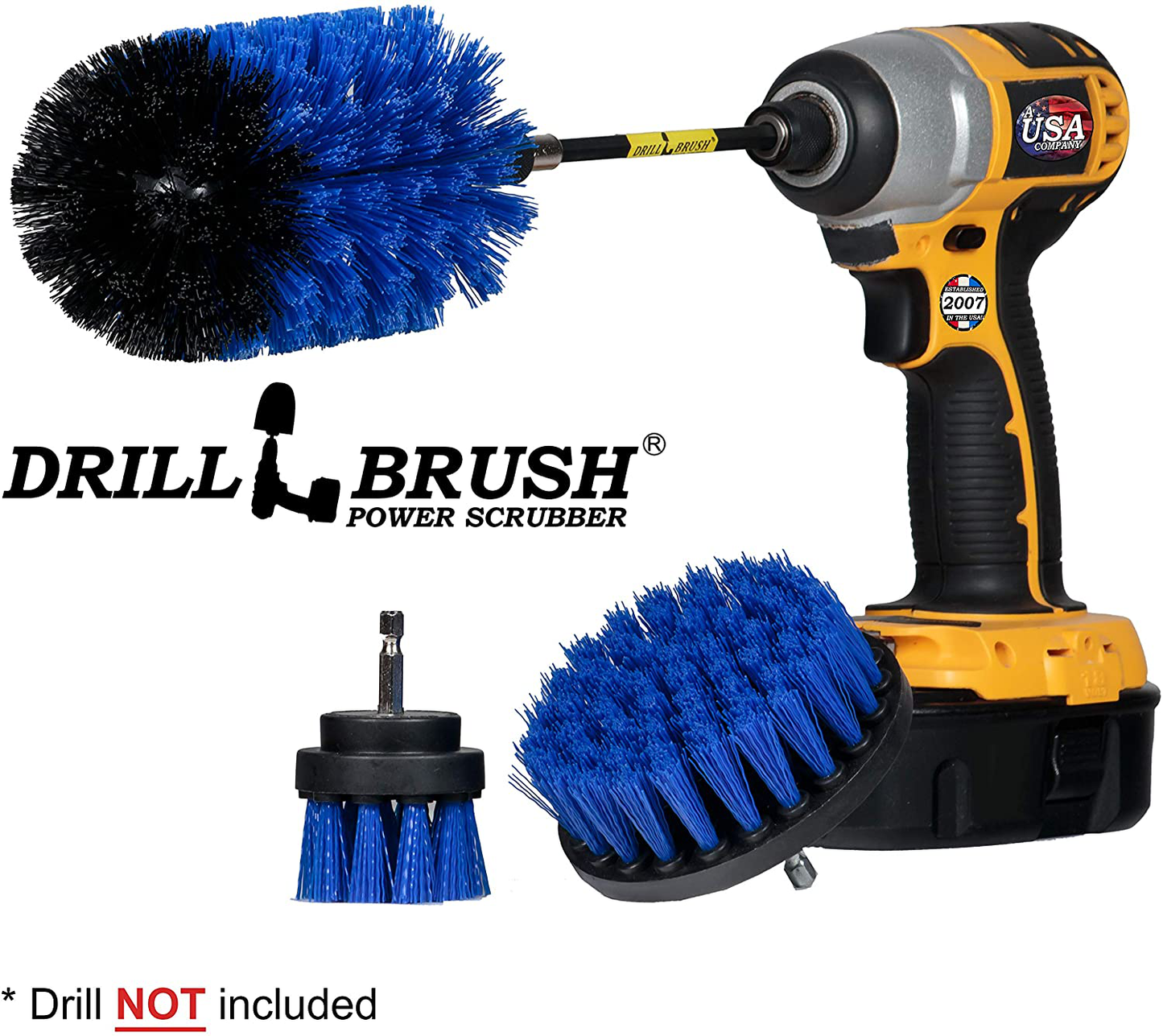 Drill Brush Power Scrubber by Useful Products – Drillbrush Medium Blue Drill Brushes with Extender - Drill Brush Extension Attachment Kit - Aquarium Cleaning Products - Fish Tank Cleaner Brushes Animals & Pet Supplies > Pet Supplies > Fish Supplies > Aquarium Cleaning Supplies Drill Brush Power Scrubber by Useful Products   