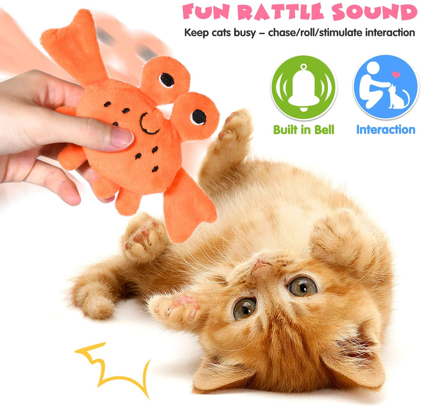 Vitscan Cat Toys for Indoor Cats, Interactive Cat Toy, Cat Chew Toy for Aggressive Chewers Bite Resistant, Crinkle Squeaky Catnip Toys Plush Stuffed Animal Pet Kitten Dog Toys Animals & Pet Supplies > Pet Supplies > Cat Supplies > Cat Toys Vitscan   