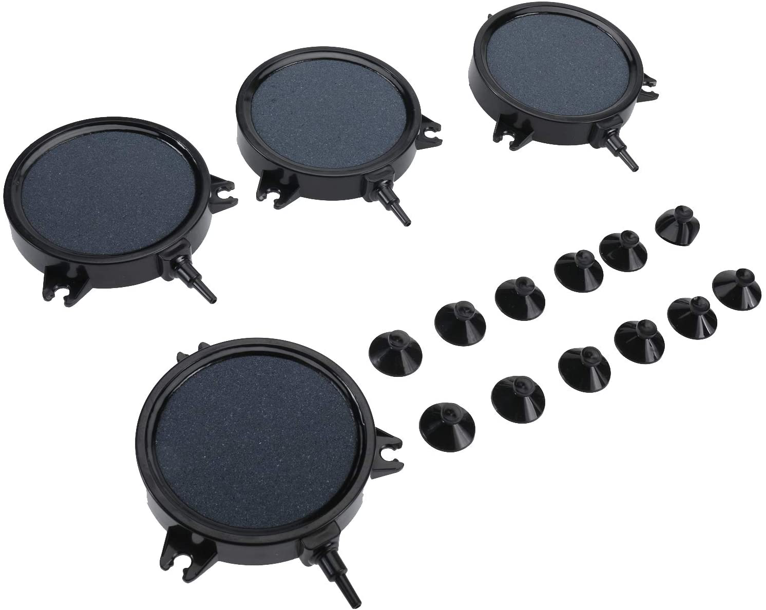 Hyddnice 4Pack 4" Air Stone Disc Bubble Diffuser with 12Pcs Suction Cups Air Stone Bubble Release for Aquarium Fish Tank Hydroponics Pump Animals & Pet Supplies > Pet Supplies > Fish Supplies > Aquarium Air Stones & Diffusers HYDDNice   