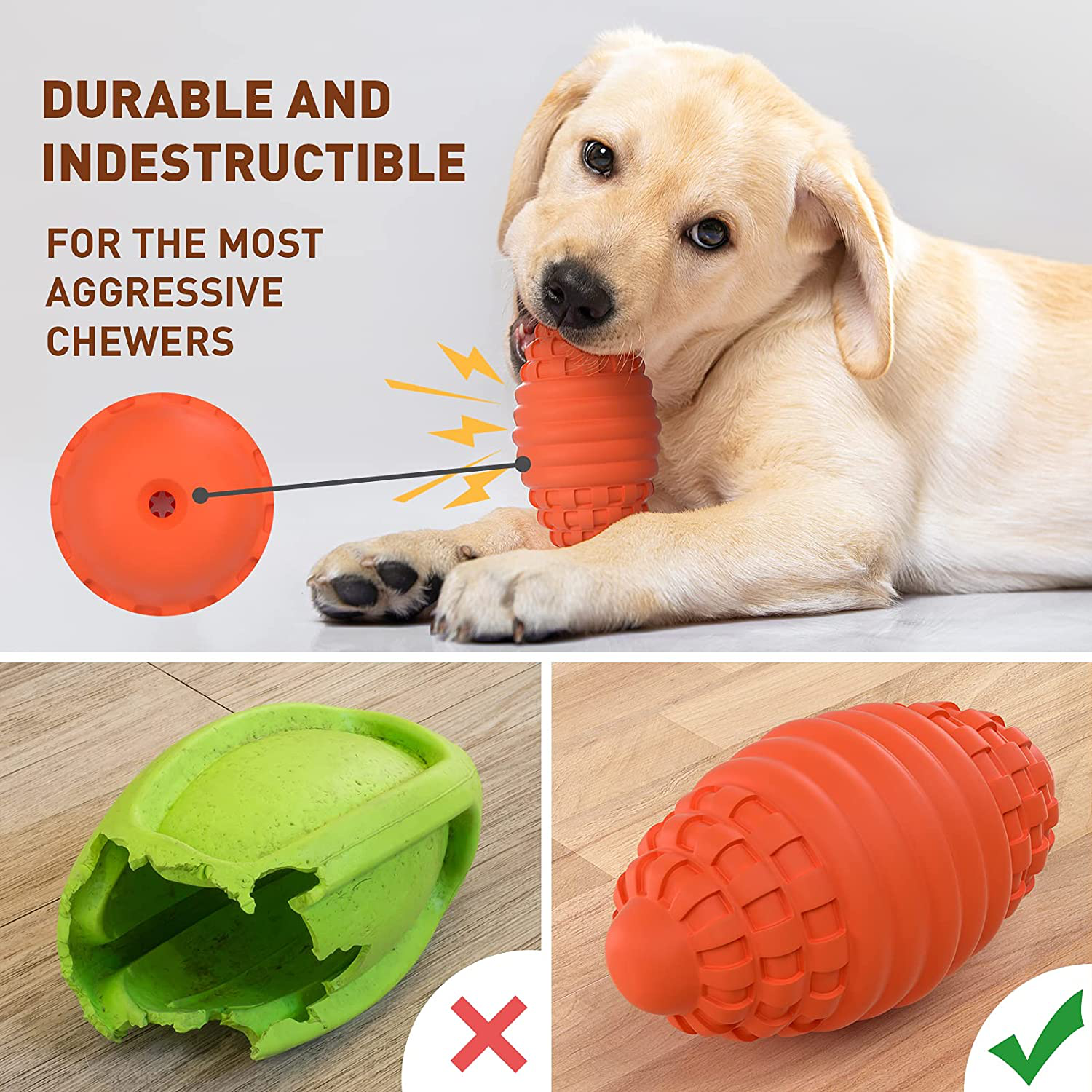 JUGLY Dog Squeaky Toys for Most Chewers, Floatable Dog Toys for Medium and Large Breed, Interactive Dog Toy Balls Durable with 100% Natural Rubber, Puppy Teething Dog Chew Toys. Animals & Pet Supplies > Pet Supplies > Dog Supplies > Dog Toys JUGLY   