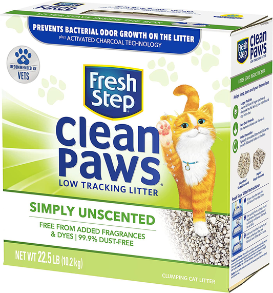 Fresh Step® Clean Paws® Simply Unscented Clumping Cat Litter, Recommended by Vets – 22.5 Pounds Animals & Pet Supplies > Pet Supplies > Cat Supplies > Cat Litter Fresh Step   