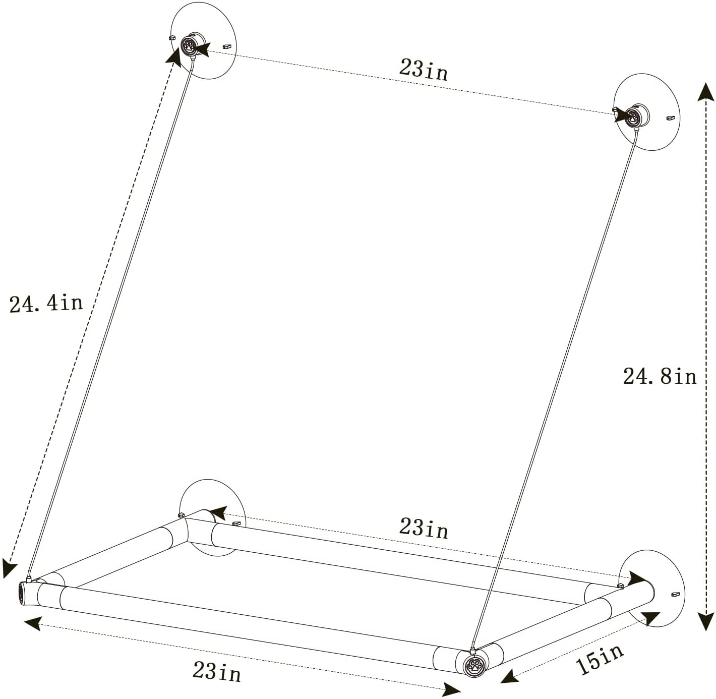 PETPAWJOY Cat Window Perch, Strong Suction Cups Easy Clean Safety Cat Hammock Window Seat for Large Fat Cat or Double Cats (Up to 50Lbs) Animals & Pet Supplies > Pet Supplies > Cat Supplies > Cat Furniture PETPAWJOY   