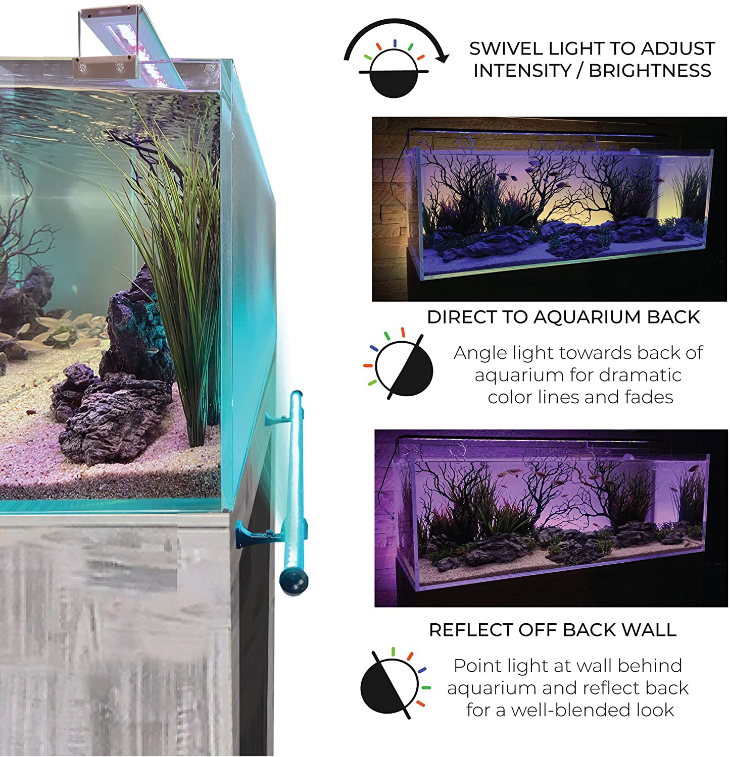 Current USA Serene Add-On Accessory LED Background Light Kit | Includes Frosted Background Glass Film and RGB LED Light Strip | Requires Serene Controller Animals & Pet Supplies > Pet Supplies > Fish Supplies > Aquarium Lighting Current USA   