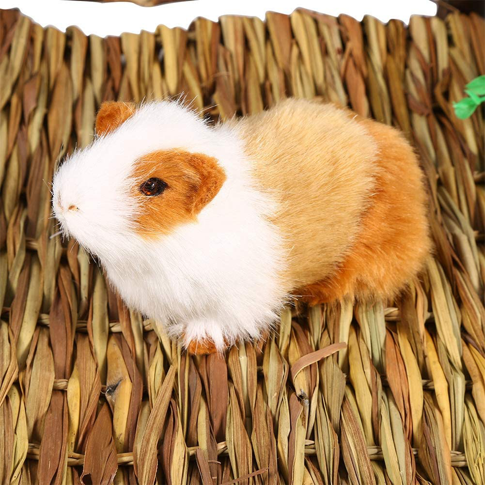 Oumefar Hamster Grass Pad Woven Grass Hamster Pet Grass Mat Hand-Woven 2Sizes Rabbit Hamster Bed Natural Straw Bunny Bedding for Small Animals Animals & Pet Supplies > Pet Supplies > Small Animal Supplies > Small Animal Bedding Oumefar   