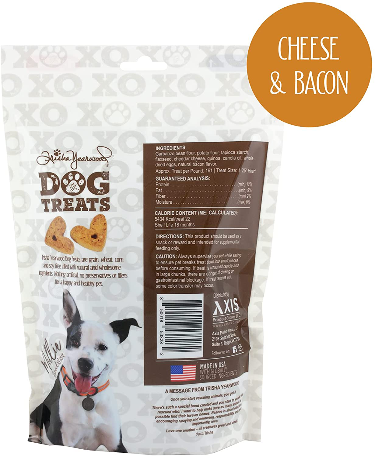 Trisha Yearwood Pet Collection Natural Grain-Free Dog Biscuits (Variety 3 Pack), All-Natural Healthy Dog Treats, Flavors Include Peanut Butter, Cheddar Cheese & Bacon, and Roasted Duck