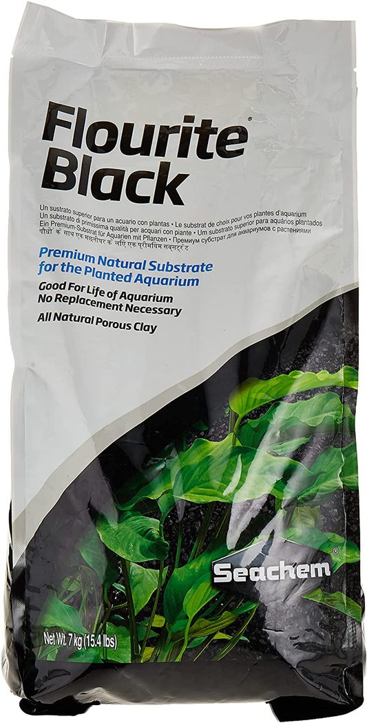 Seachem Flourite Black Clay Gravel - Stable Porous Natural Planted Aquarium Substrate 15.4 Lbs