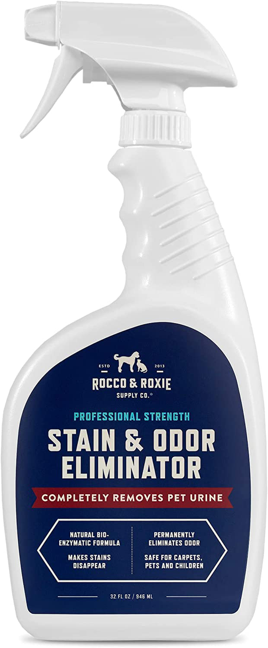 Rocco & Roxie Stain & Odor Eliminator for Strong Odor - Enzyme-Powered Pet Odor Eliminator for Home - Carpet Stain Remover for Cat and Dog Pee - Enzymatic Cat Urine Destroyer - Carpet Cleaner Spray Animals & Pet Supplies > Pet Supplies > Small Animal Supplies > Small Animal Treats Rocco & Roxie Supply Co. 32 oz  
