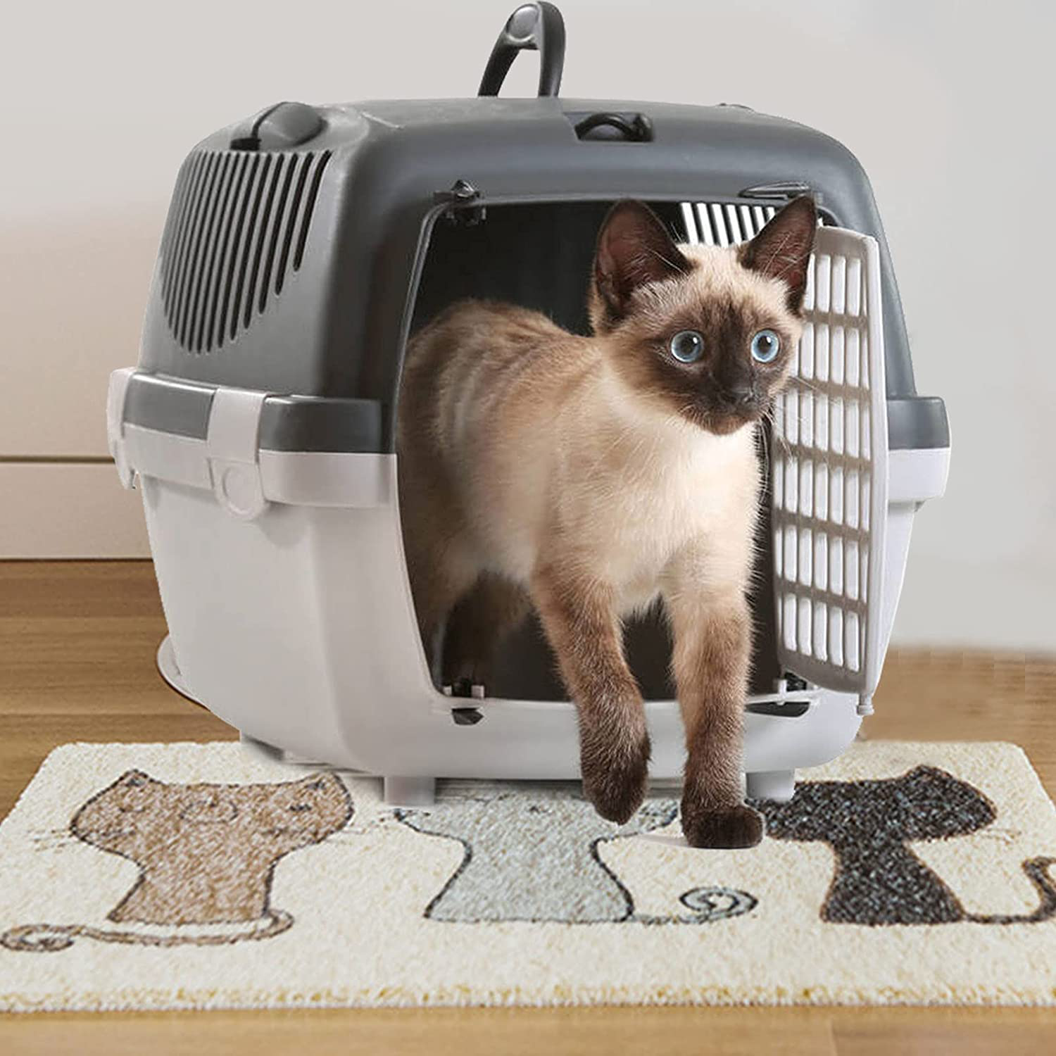 Cat Litter Mat, Cute Kitty Food Feeding Catching Placemat, Durable Pet Litter Rug for Cats, Dogs, Comfortable Kitten Litter Trapping Pad, under Litter Box Mat Soft on Paws, Easy Clean Scatter Control Animals & Pet Supplies > Pet Supplies > Cat Supplies > Cat Litter Box Mats DORA BRIDAL   