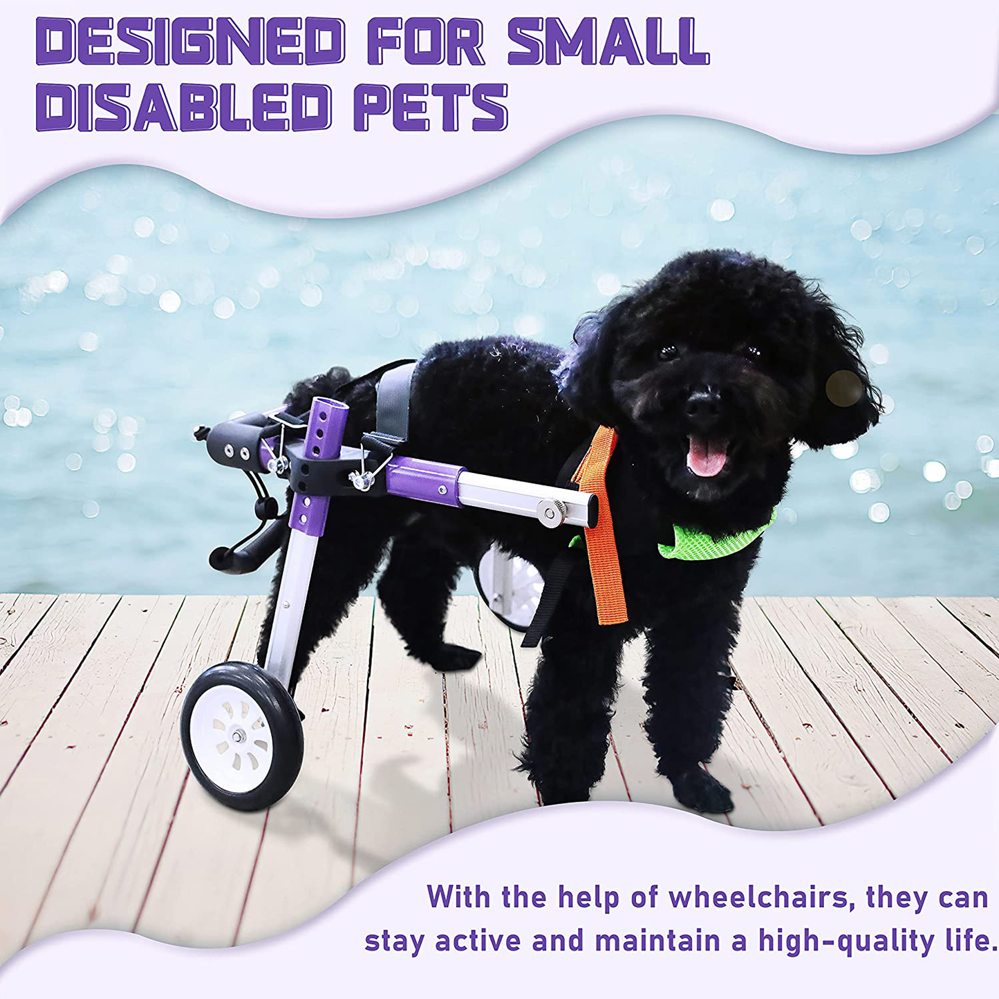 Heobam Dog Wheelchair for Dog, Adjustable Dog Wheelchair for Hind Legs Rehabilitation, Pet Rehabilitation Cart, Handicap Wheels for Dogsc, Convenient Dog Wheelchair, Small Dogs (XS) Animals & Pet Supplies > Pet Supplies > Dog Supplies > Dog Treadmills HeoBam   