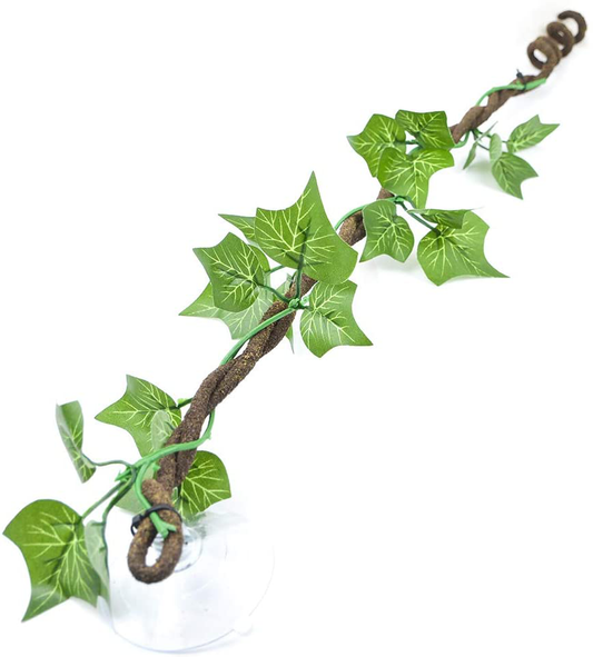 AQUA KT Reptile Rainforest Flexible Climb Vine Tree Branch with Leaves and Suction Cup for Lizard Snake Amphibian Animals & Pet Supplies > Pet Supplies > Reptile & Amphibian Supplies > Reptile & Amphibian Habitat Accessories AQUA KT   