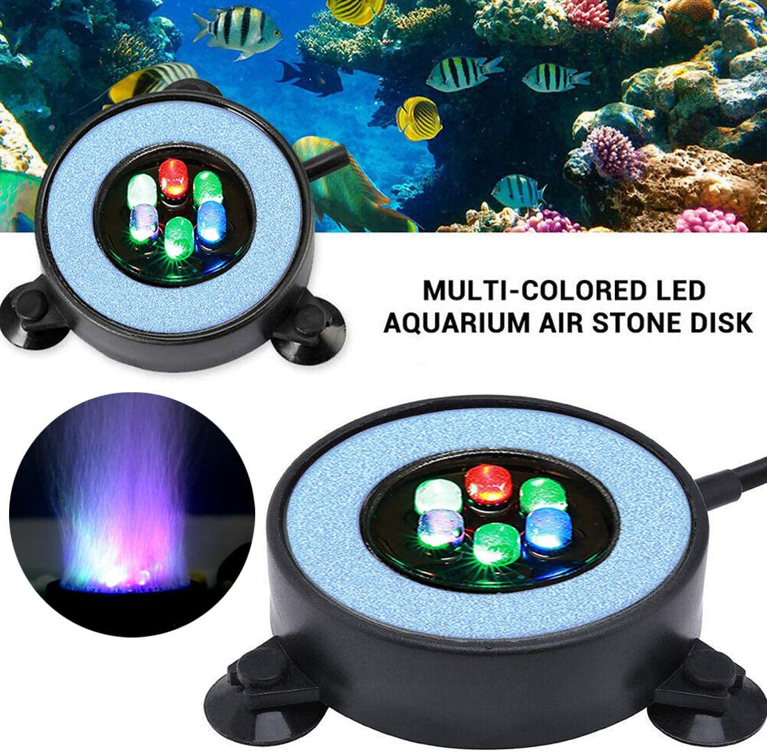 Aquarium Volcano Decoration Kits, 5W Colored Air Bubble Lights with 6 Leds, Aquarium Decoration Lamps with Air Pump