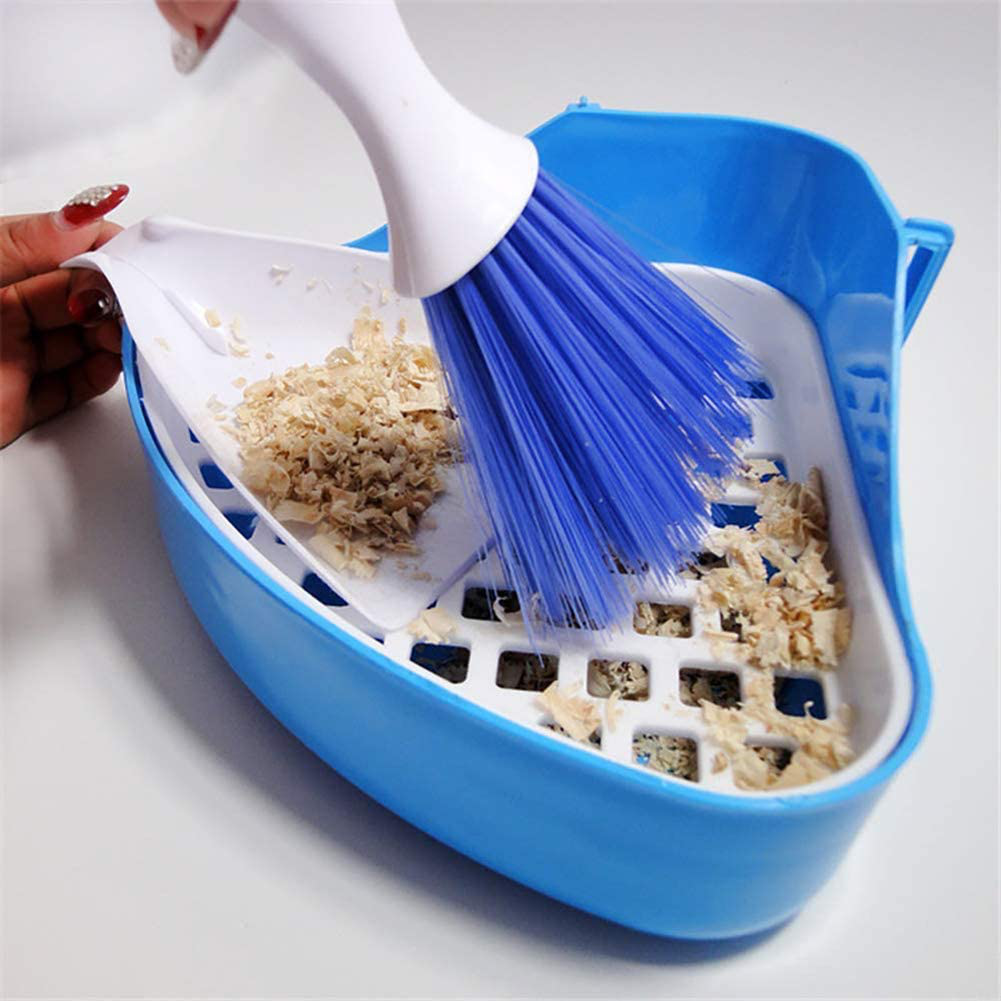 Dustpan And Brush Set Small Broom And Dustpan Dust Pan Nesting Tiny Cleaning  Broom Small Cleanups Set . Blue/white