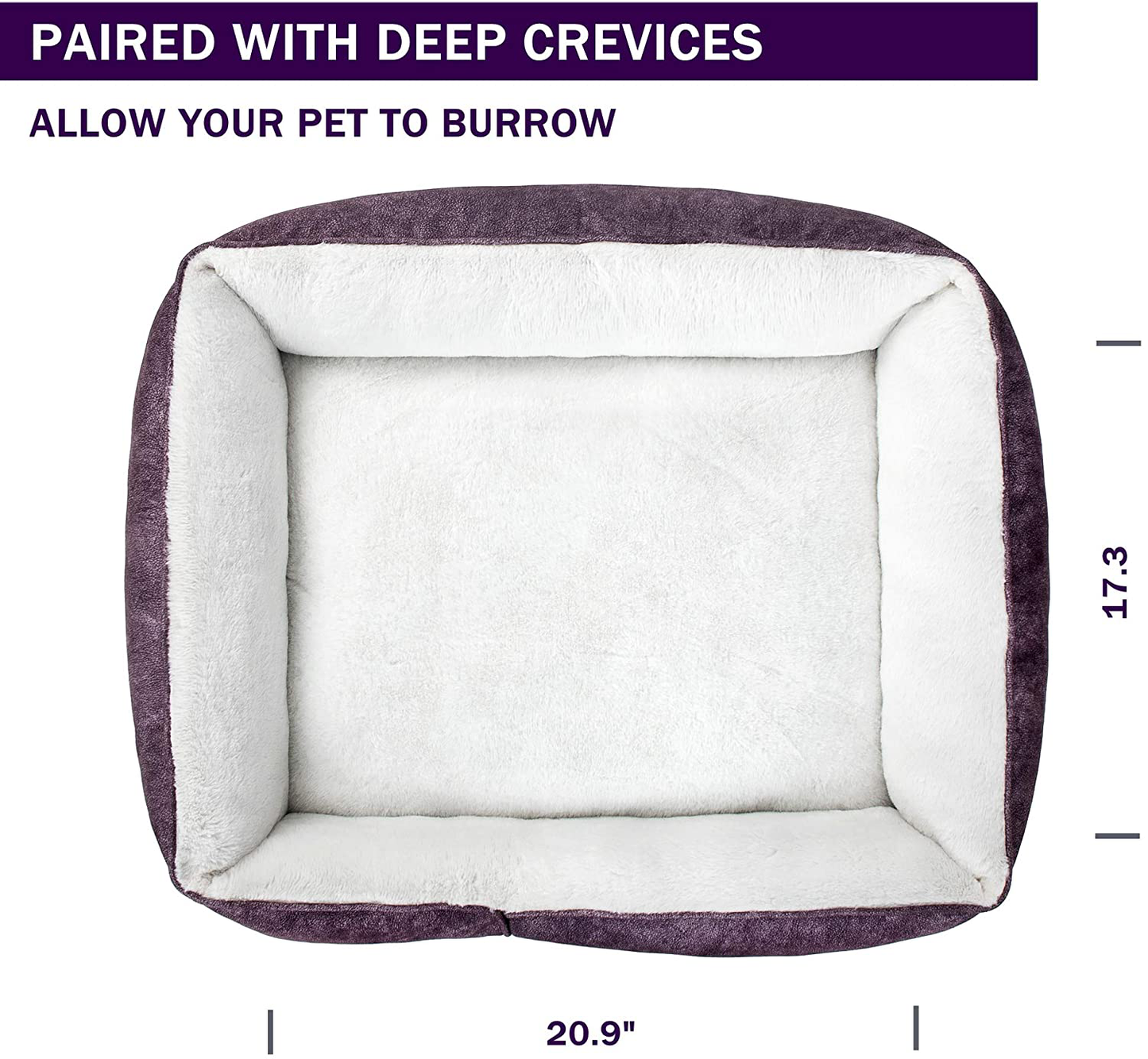 Coohom Rectangle Washable Dog Bed,Warming Comfortable Square Pet Bed Simple Design Style,Durable Dog Crate Bed for Medium Large Dogs (30 INCH, Purple) Animals & Pet Supplies > Pet Supplies > Dog Supplies > Dog Beds Coohom   