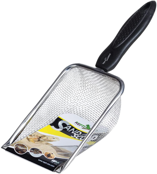 REPTI ZOO Reptile Sand Stainless Steel Fine Mesh Reptile Substrate Metal Sand Shovel Terrarium Substrate Durable Litter Cleaner Corner Scoop Animals & Pet Supplies > Pet Supplies > Reptile & Amphibian Supplies > Reptile & Amphibian Substrates REPTI ZOO   