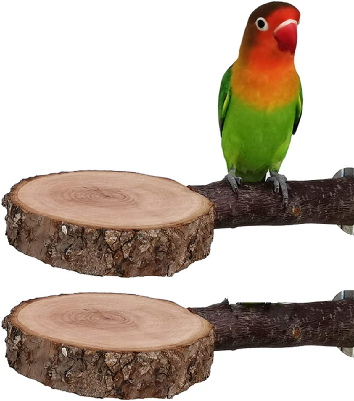 Tfwadmx Bird Perch Stand, Wood Parrot Platform for Cage Natural Wooden Playground Cage Accessories for Small Parakeets Parrot Budgies Cockatiels Conure Lovebirds, 2 Pcs. Animals & Pet Supplies > Pet Supplies > Bird Supplies > Bird Gyms & Playstands Tfwadmx   