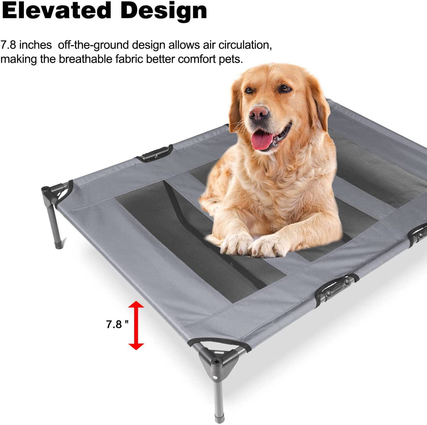 Hlong Elevated Pet Cot, Portable Raised Dog Bed for Indoor Outdoor Use,1 Replacement Cover