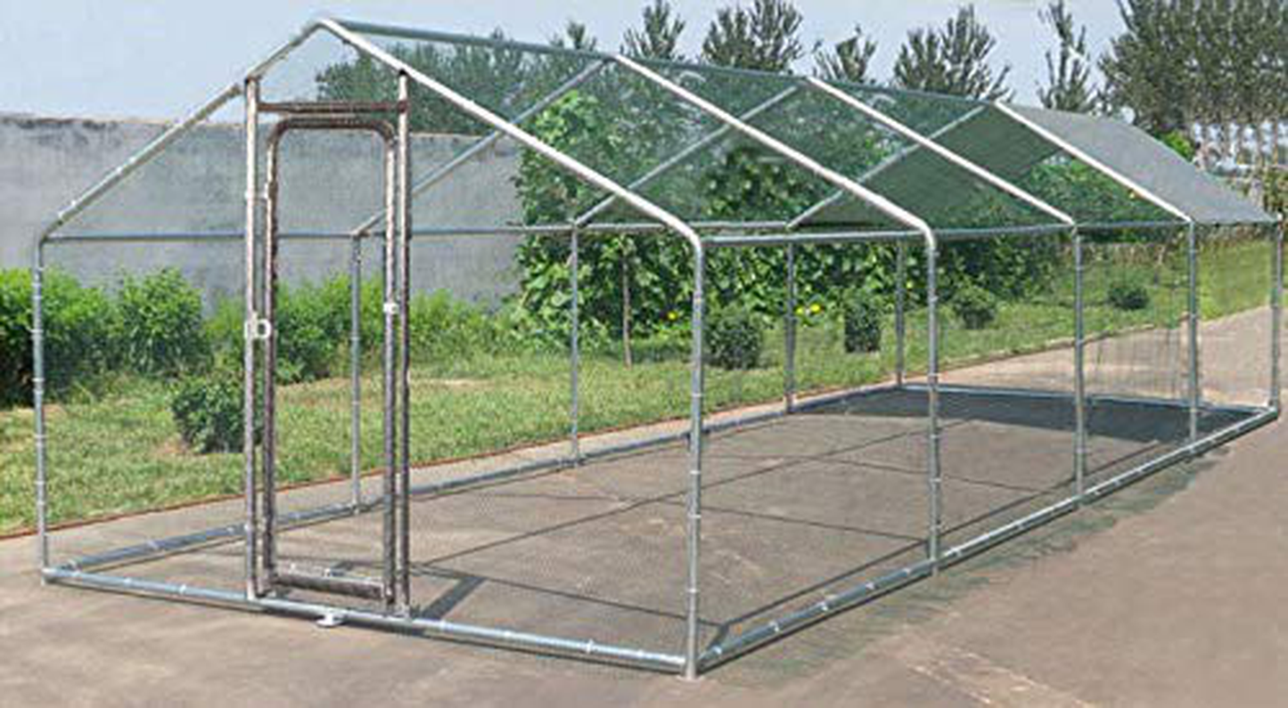 Chickencoopoutlet Large Metal 26X10 Ft 8X3 Meters Chicken Coop Backyard Hen House Cage Run Outdoor Cage I.E. 3X8 Meters