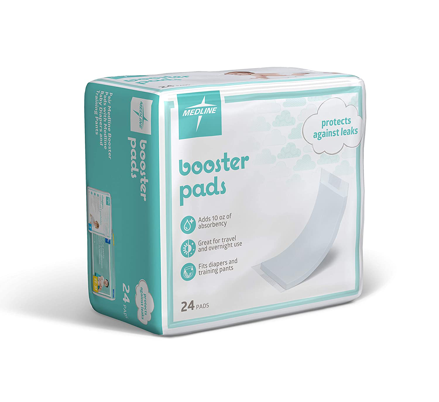 Medline Booster Pads with Adhesive, 192 Count, Baby Diaper Doubler for Overnight Use to Help Eliminate Leaks Animals & Pet Supplies > Pet Supplies > Dog Supplies > Dog Diaper Pads & Liners Medline 24 Count  