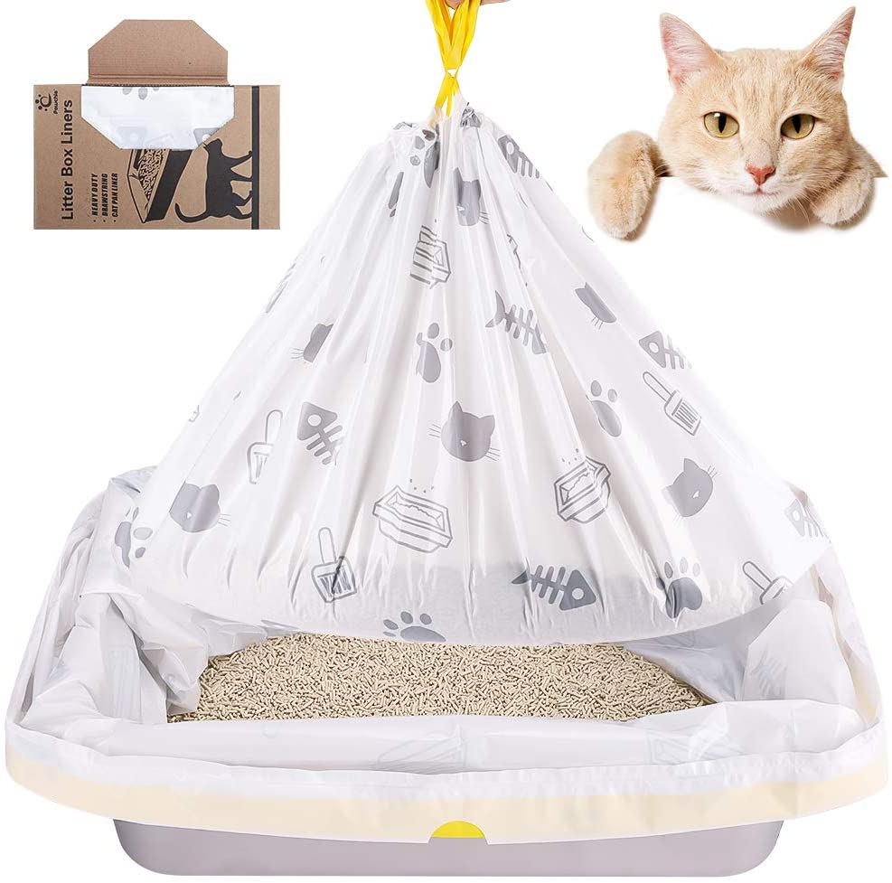 Cat Litter Box Liners Jumbo - 24 Count Extra Large Drawstring Kitty Litter Pan Bags for Litter Box, Eco-Friendly Thick Large Cat Litter Liner XL (36" X 18") Animals & Pet Supplies > Pet Supplies > Cat Supplies > Cat Litter Box Liners PAWCHIE   