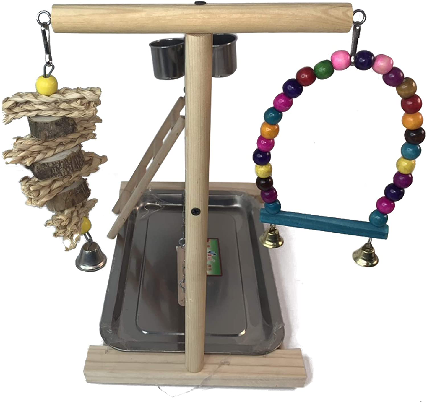 Hamiledyi Bird Playground Parrots Play Stand Wooden Parrot Perch Gym Playpen Parakeet Ladders Exercise with Feeder Cups for Cockatoo Parakeet Conure Cockatiel Cage Accessories Toy Animals & Pet Supplies > Pet Supplies > Bird Supplies > Bird Gyms & Playstands Hamiledyi   