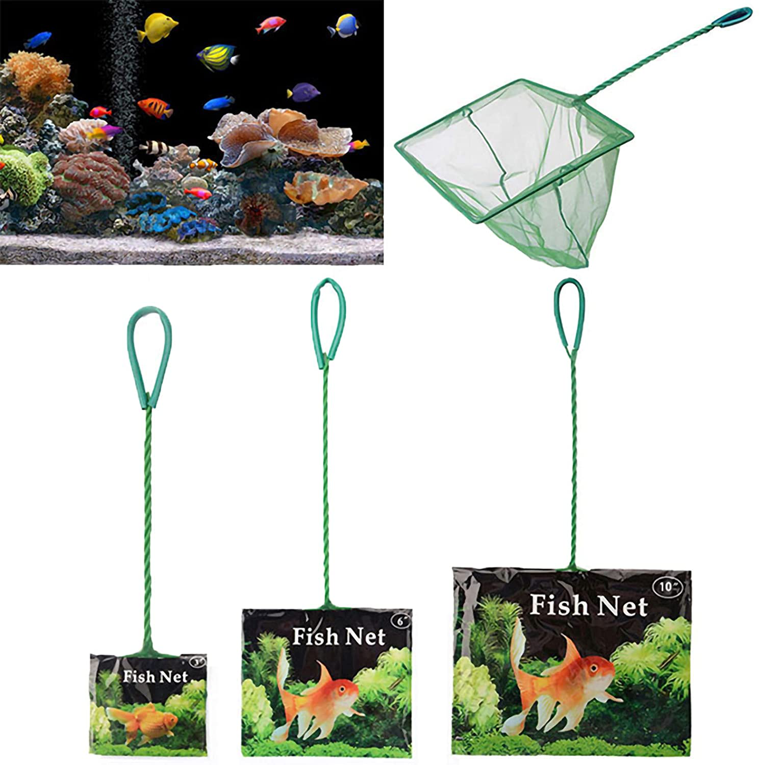 LEAQU 3Inch Aquarium Fish Net Fish Catch Nets with Long Handle Strong Bearing Aquarium Accessory Fine Mesh Aquarium Net for Transferring Animals & Pet Supplies > Pet Supplies > Fish Supplies > Aquarium Fish Nets LEAQU   