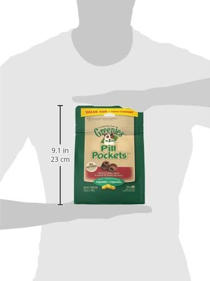 GREENIES Pill Pockets Natural Dog Treats, Capsule Size, Hickory Smoke Flavor Animals & Pet Supplies > Pet Supplies > Small Animal Supplies > Small Animal Treats Greenies Dog & Cat Treats   