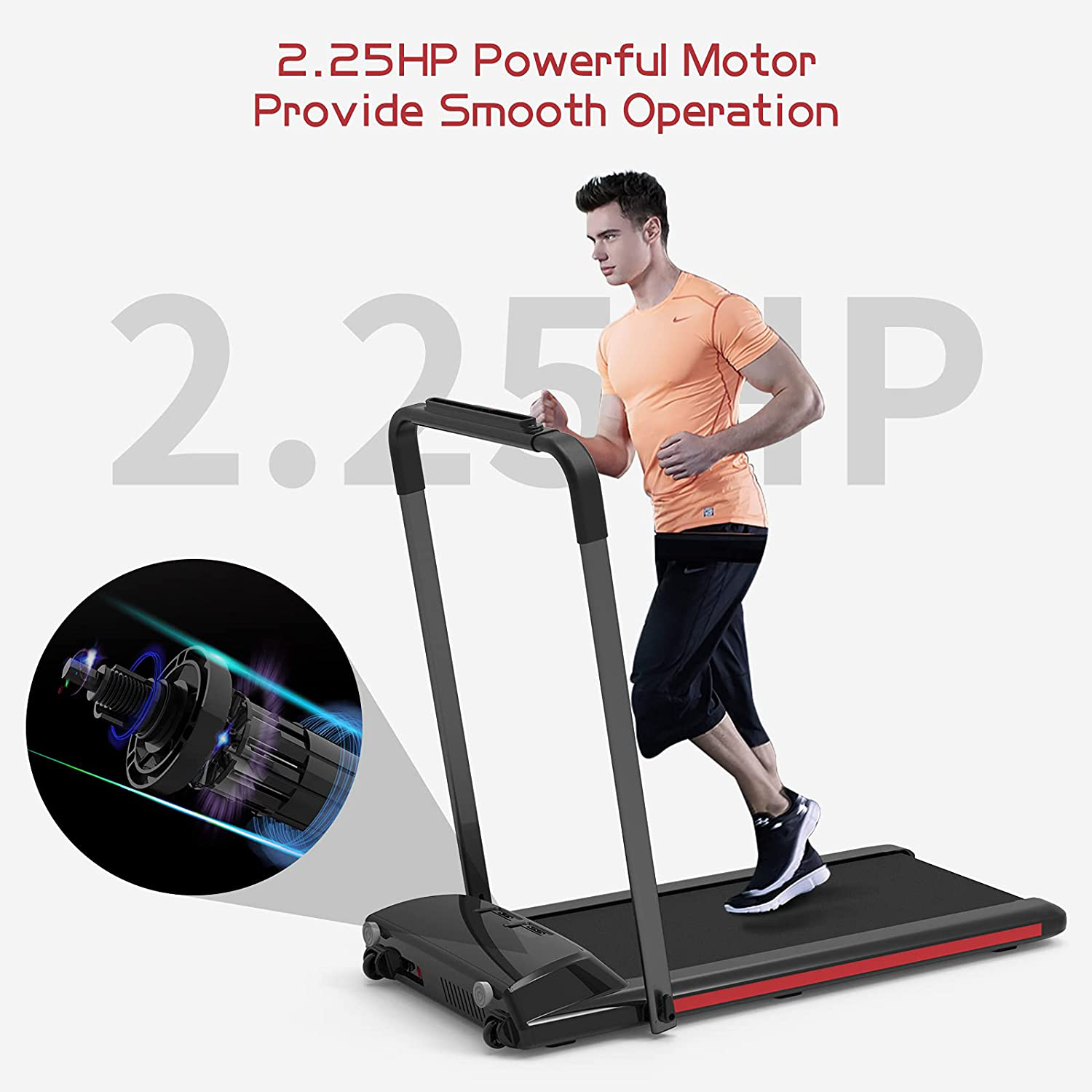 SHAREWIN 2 in 1 under Desk Treadmill 2.25HP Folding Walking Jogging E KOL PET