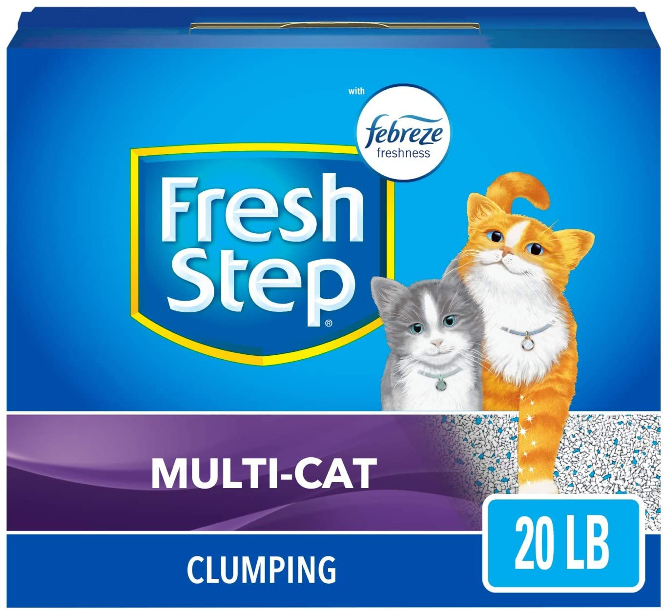 Fresh Step Multi-Cat Extra Strength Scented Litter with the Power of Febreze, Clumping Cat Litter, 20 Pounds (Package May Vary)