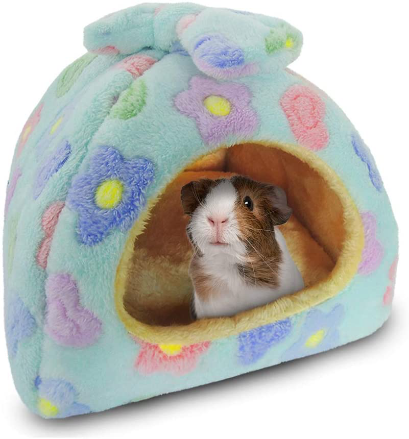 HOMEYA Small Animal Pet Bed, Sleeping House Habitat Nest for Guinea Pig Hamster Hedgehog Rat Chinchilla Hideout Bedding Snuggle Sack Cuddle Cup Cage Accessories with Removable Washable Mat-Xl Size Animals & Pet Supplies > Pet Supplies > Small Animal Supplies > Small Animal Bedding HOMEYA Blue  