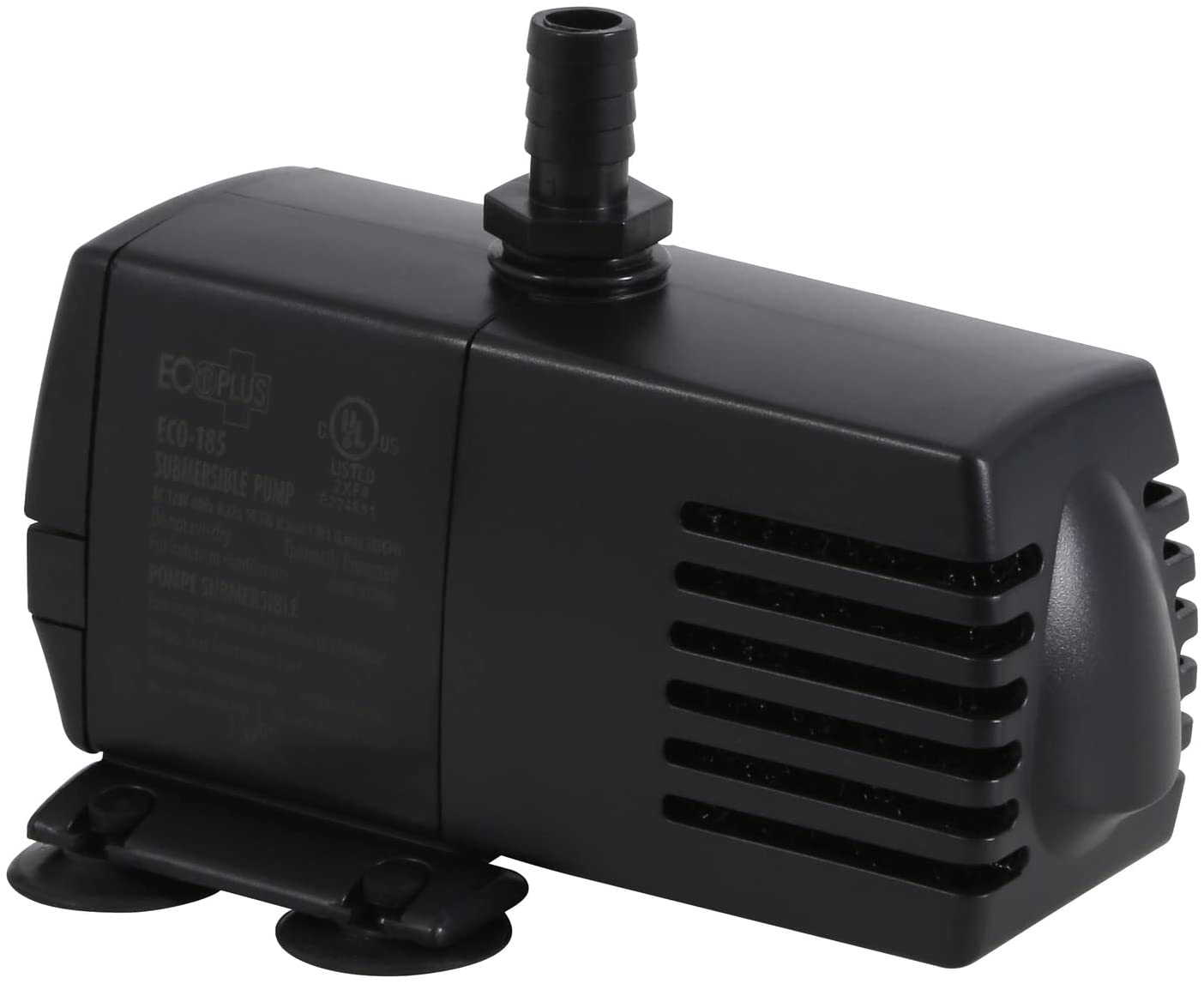 Ecoplus Eco 185 Water Pump Fixed Flow Submersible or Inline for Aquariums, Ponds, Fountains & Hydroponics - UL Listed, 158 GPH, Black Animals & Pet Supplies > Pet Supplies > Fish Supplies > Aquarium & Pond Tubing Ecoplus Ink Fixed Flow 158 GPH 