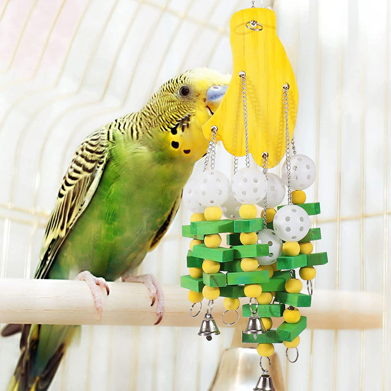 Lifeunion Large Bird Parrot Chewing Toys, Natural Wooden Parrot Cage Hanging Bite Block Toy Entertaining Tearing Treats Toy for Cockatoo, Parakeet, Lovebirds, Macaws, African Grey Animals & Pet Supplies > Pet Supplies > Bird Supplies > Bird Treats Lifeunion   