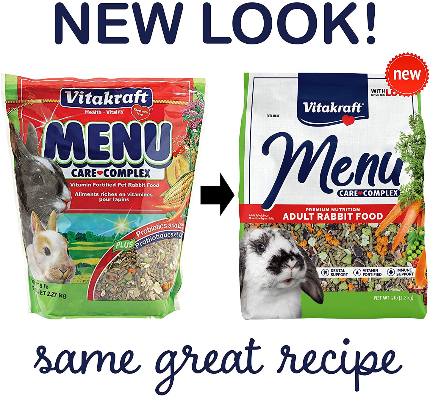 Vitakraft Menu Vitamin Fortified Pet Rabbit Food, 5 Lb. Animals & Pet Supplies > Pet Supplies > Bird Supplies > Bird Treats Vitakraft   