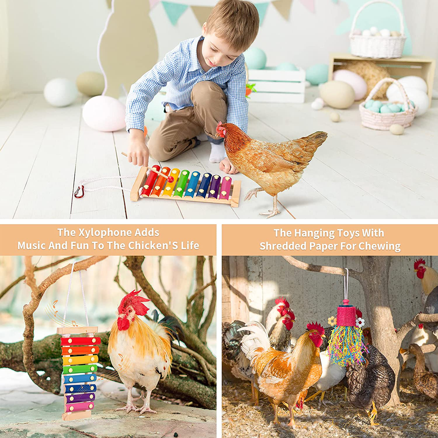 Retro Shaw Chicken Toys for Chicken Hens Bird Coop Accessories Animals & Pet Supplies > Pet Supplies > Bird Supplies > Bird Cage Accessories Retro Shaw   