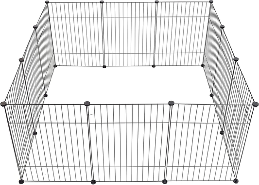 Allisandro Small Pet Playpen, Small Animal Cage for Indoor Outdoor Use, Foldable Yard Fence for Small Animal, Puppy, Kitten, Guinea Pigs, Bunny, Turtle, Hamster Animals & Pet Supplies > Pet Supplies > Small Animal Supplies > Small Animal Habitats & Cages Allisandro Black 12 Playpen 