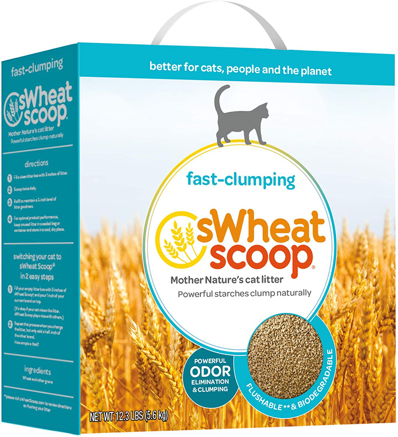 Swheat Scoop Multi-Cat All-Natural Clumping Cat Litter, 12.3Lb Box Animals & Pet Supplies > Pet Supplies > Cat Supplies > Cat Litter Pet Care Systems LLC   