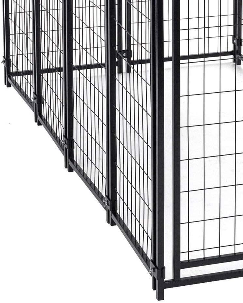 Lucky Dog 60548 8Ft X 4Ft X 6Ft Uptown Welded Wire Outdoor Dog Kennel Playpen Crate with Heavy Duty Uv-Resistant Waterproof Cover, Black