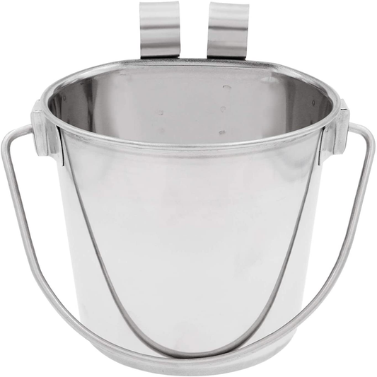 Fuzzy Puppy Flat Sided Pail with Dual Hooks, Snugly Fit on Dog, Cat and Critter Crates & Cages, Heavy Duty Stainless Steel Animals & Pet Supplies > Pet Supplies > Dog Supplies > Dog Kennels & Runs Fuzzy Puppy Pet Products 1-Quart  