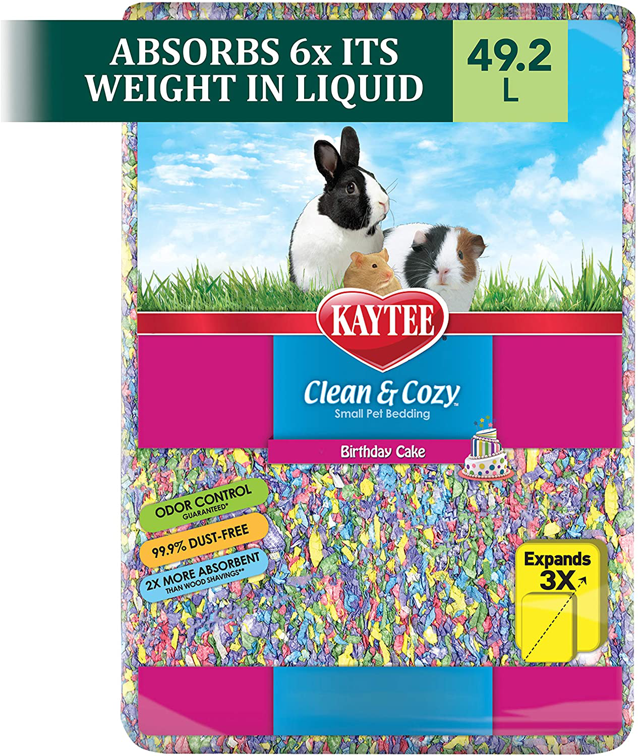 Kaytee Clean & Cozy Birthday Cake Bedding, 3000 Cubic Inch Animals & Pet Supplies > Pet Supplies > Small Animal Supplies > Small Animal Bedding Kaytee   