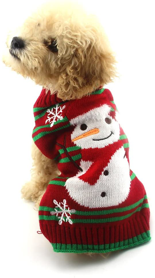 NACOCO Dog Snow Sweaters Snowman Sweaters Xmas Dog Holiday Sweaters New Year Christmas Sweater Pet Clothes for Small Dog and Cat Animals & Pet Supplies > Pet Supplies > Dog Supplies > Dog Apparel NACOCO Snowman X-Large (Pack of 1) 