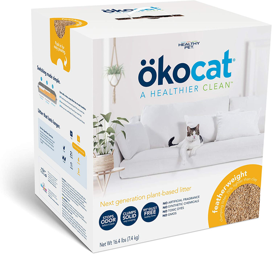 Okocat Unscented Featherwieght Clumping Wood Cat Litter Animals & Pet Supplies > Pet Supplies > Cat Supplies > Cat Litter okocat 16.4 LBS  