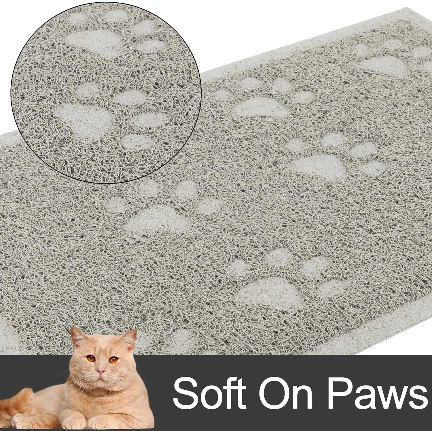 URDOGSL Cat Litter Mat, Premium Durable Cat Litter Trapping Mat for Litter Boxes, Water Resistant and Scatter Control Cat Feeding Mat, Non-Slip Backing, Easy to Clean Animals & Pet Supplies > Pet Supplies > Cat Supplies > Cat Litter Box Mats URDOGSL   