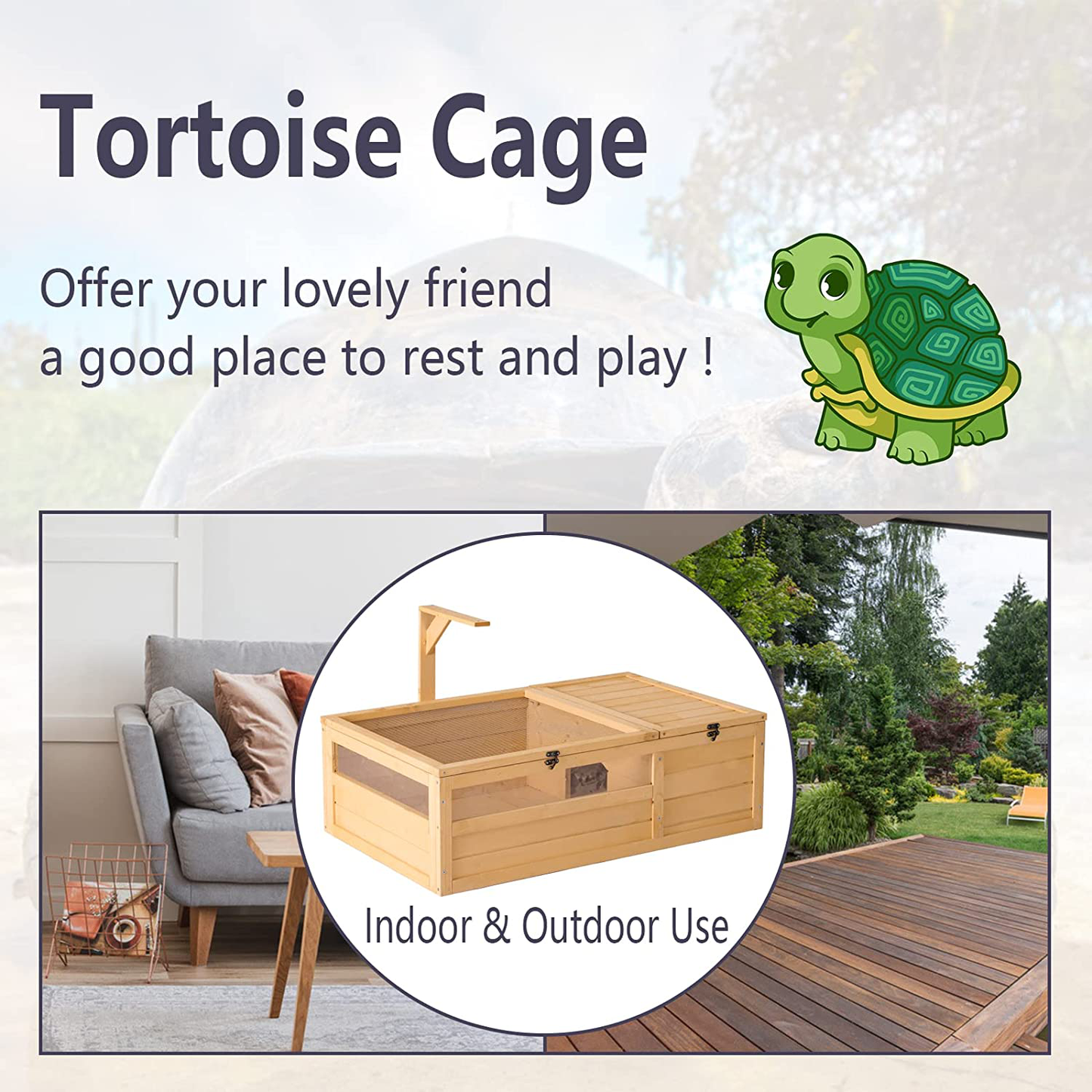 Grepatio Tortoise Enclosure, Tortoise House with Light Support Frame,Large Tortoise Habitat for Small Animals-Upgraded Weatherproof Bottom Animals & Pet Supplies > Pet Supplies > Small Animal Supplies > Small Animal Habitat Accessories Grepatio   