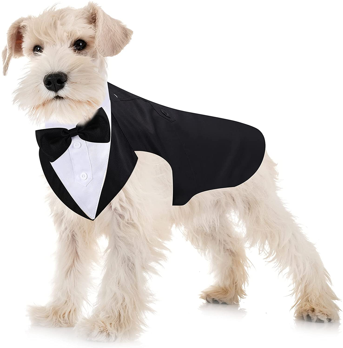 Dog Tuxedo Dog Suit and Bandana Set Dogs Formal Tuxedo Pet Wedding Party Suit Wedding Bow Tie Shirt for Wedding Halloween Birthday Costumes (XL) Animals & Pet Supplies > Pet Supplies > Dog Supplies > Dog Apparel Weewooday Small  