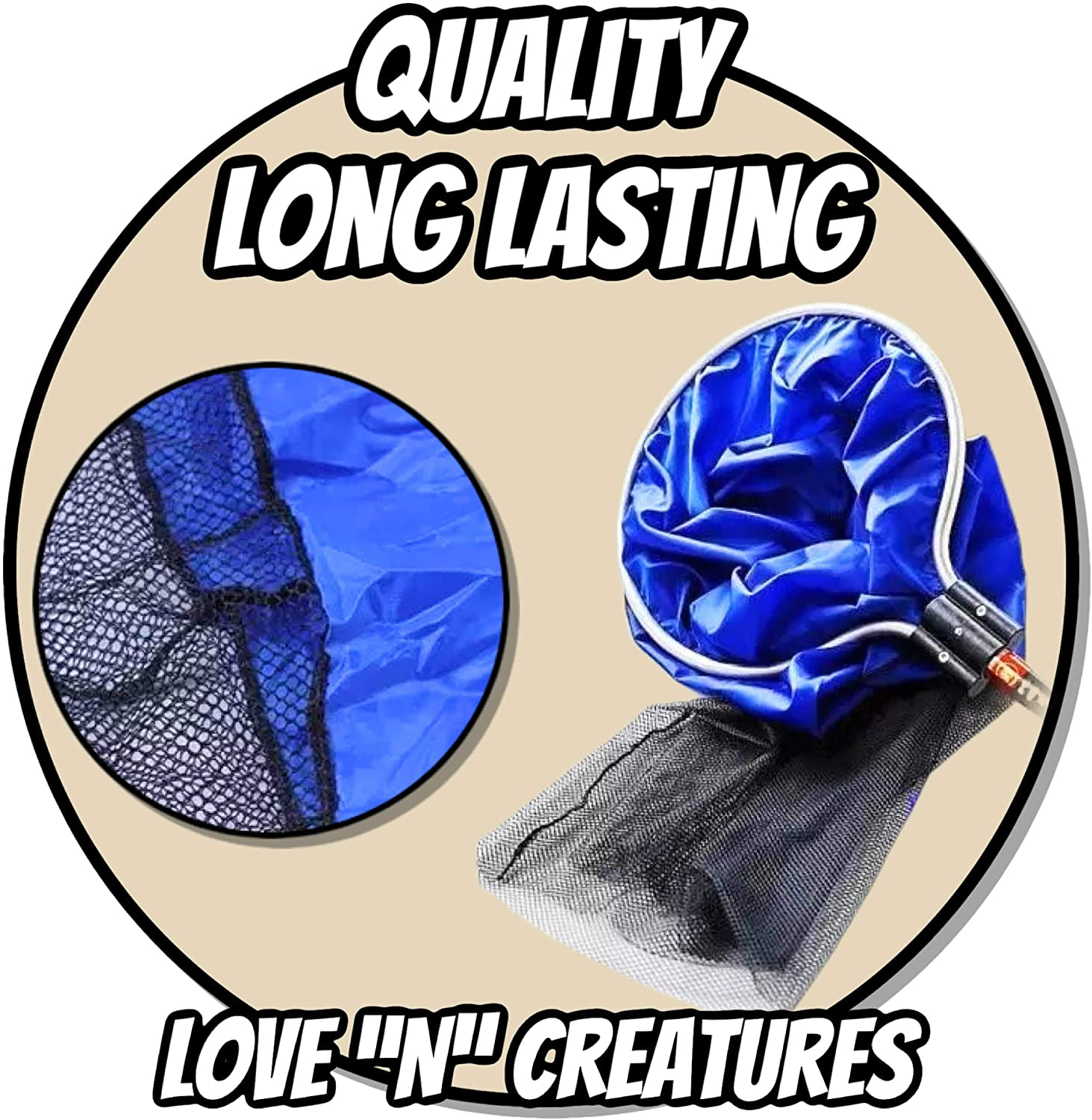 Love "N" Creatures Japanese Koi Sock Aquarium Kit for Medium to Large Fish – Holds Water – Long Knotless Netting Deep Soft Mesh Basket - Spawning, Breeding, Care & Transfer Accessories Animals & Pet Supplies > Pet Supplies > Fish Supplies > Aquarium Fish Nets Love "N" Creatures   