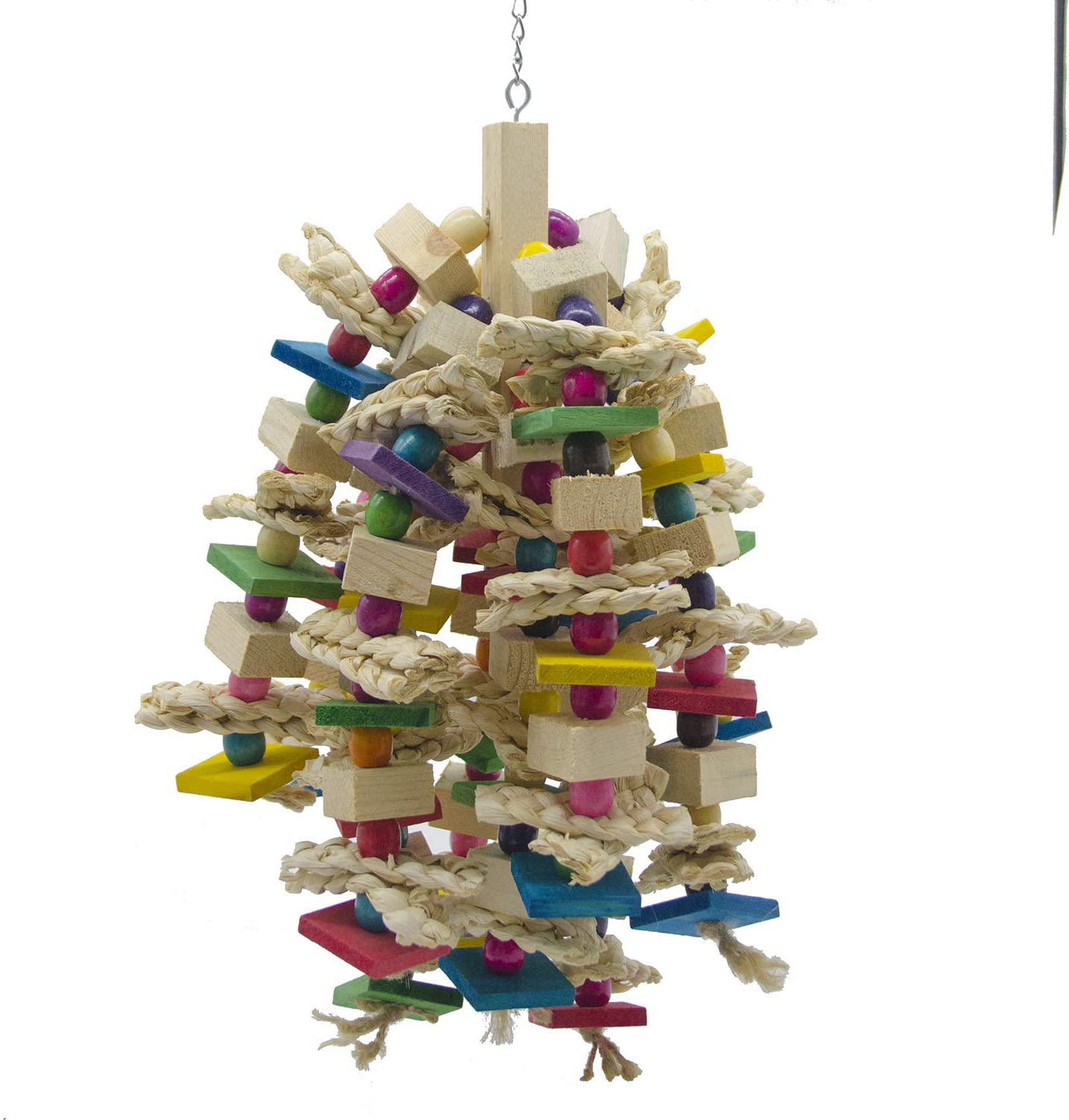Ebaokuup Large Parrot Chewing Toy - Bird Parrot Blocks Knots Tearing Toy Bird Cage Bite Toy for African Grey, Macaws Cockatoos, and a Variety of Amazon Parrots Animals & Pet Supplies > Pet Supplies > Bird Supplies > Bird Toys EBaokuup   