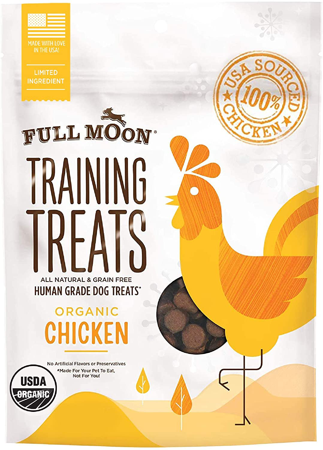 Full Moon Organic Human Grade Training Treats for Dogs Animals & Pet Supplies > Pet Supplies > Dog Supplies > Dog Treats Full Moon Chicken Training Treats 6 Ounce (Pack of 1) 