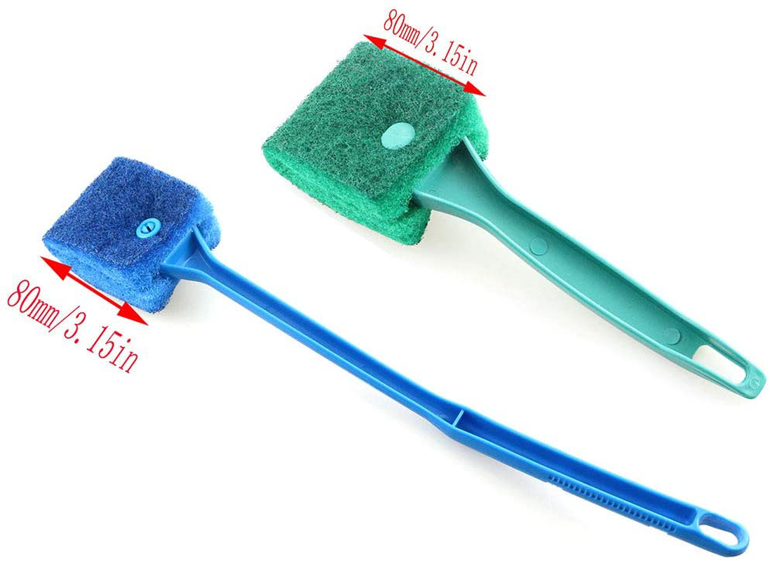 LQ Industrial 2PCS Fish Tank Cleaning Brush 2 Colors Aquarium Fish Tank Double Sided Cleaning Sponge Brush Animals & Pet Supplies > Pet Supplies > Fish Supplies > Aquarium Cleaning Supplies LQ Industrial   