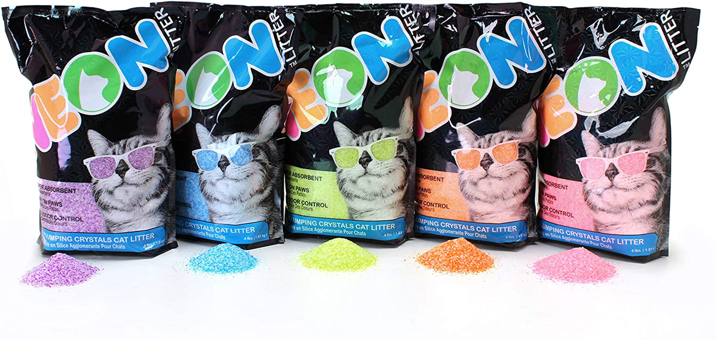 Purple Clumping Crystal Cat Litter, 4 Pound Bag Animals & Pet Supplies > Pet Supplies > Cat Supplies > Cat Litter Neon   