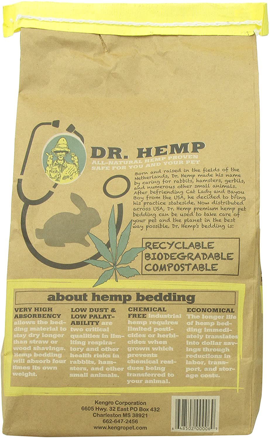 Dr. Hemp All Natural Pet Bedding Bag, 8-Quart